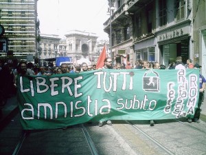 Itália, Julho/08 - Manifestação pela liberdade de Marina Petrella