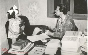 Hermínio Sacchetta e a filha Lia em 1944