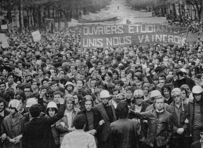 Maio de 1968, em Paris: "Operários Estudantes - Unidos venceremos"