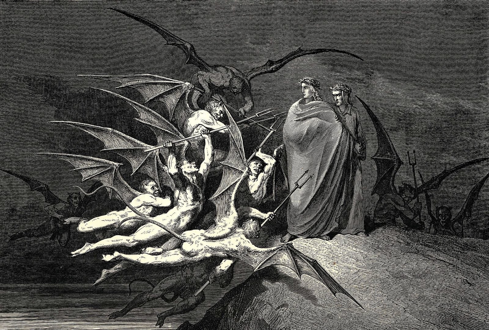 Ilustração Para Dante S Divina Comédia, Inferno 4 - pintura a óleo
