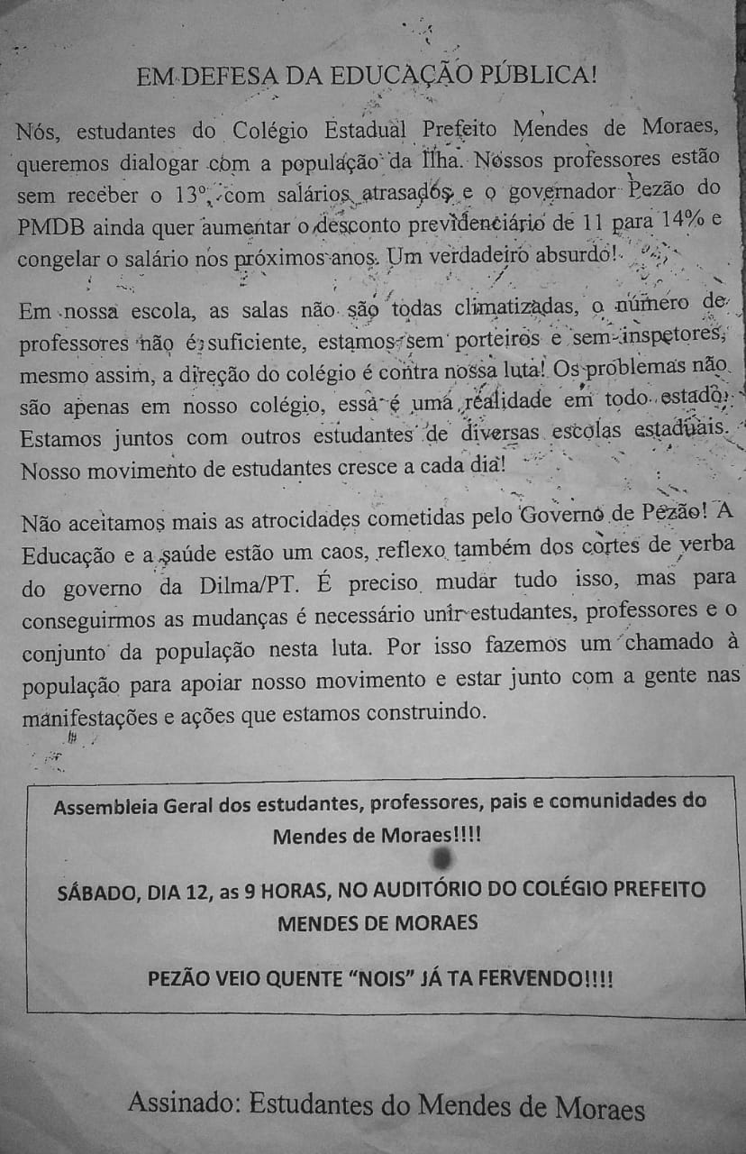“Em defesa da educação pública” – memória do #OcupaTudo no Rio