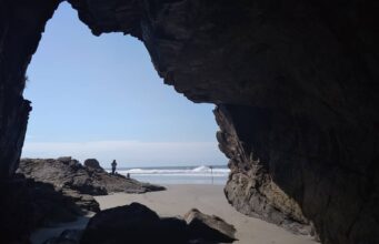 Dentro da gruta.