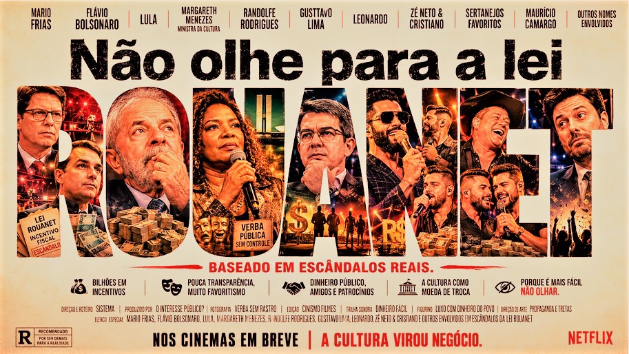 Não olhe para a Lei Rouanet - cartaz claro 2026